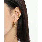 Irregular S925 Silver Ear Clip Catilage Wide Earcuff Jewelry