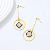 F.I.N.S 925 Silver CZ Geometric Circle Earrings