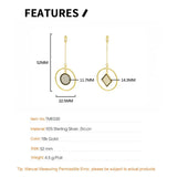F.I.N.S 925 Silver CZ Geometric Circle Earrings