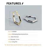925 Silver Zircon Hoops Geometric Punk Earrings