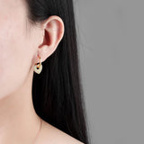 925 Silver CZ Paved Drop Earring Big Heart Crystal Detachable Piercing