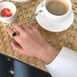 925 Silver Women's Bracelet Double Layer Beads Charm Friendship Bracelet