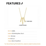 F.I.N.S 925 Silver Zircon Pendant Necklace Crystal Wedding Chain
