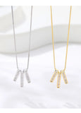 F.I.N.S 925 Silver Zircon Pendant Necklace Crystal Wedding Chain