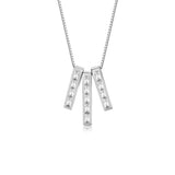 F.I.N.S 925 Silver Zircon Pendant Necklace Crystal Wedding Chain