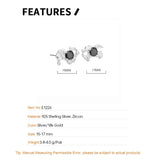 F.I.N.S 925 Silver Irregular Stud Earrings CZ Zircon Fine