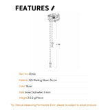 925 Silver Geometric Ear Clip with Zircon Tassel Ear Cuff