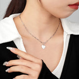 F.I.N.S 925 Sterling Silver Heart Necklace Zircon Star Moon Pendants