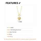 F.I.N.S 925 Sterling Silver Heart Necklace Zircon Star Moon Pendants