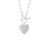 F.I.N.S 925 Sterling Silver Heart Necklace Zircon Star Moon Pendants