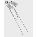 Asymmetrical Korea Woman Wrinkled Texture Silver Earrings