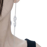 F.I.N.S Asymmetrical S925 Silver Chain Drop Earrings Tassel Dangle