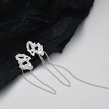 F.I.N.S Asymmetrical S925 Silver Chain Drop Earrings Tassel Dangle