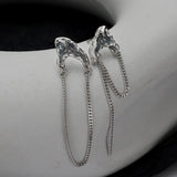 Asymmetrical S925 Drip Glaze Drop Earrings Tassel Chain Dangle