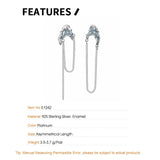 Asymmetrical S925 Drip Glaze Drop Earrings Tassel Chain Dangle