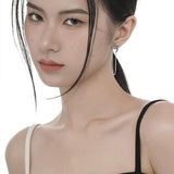 Asymmetrical S925 Drip Glaze Drop Earrings Tassel Chain Dangle