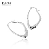F.I.N.S 925 Sterling Silver Big Hoops Earrings Women Fine Jewelry