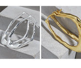 F.I.N.S 925 Sterling Silver Big Hoops Earrings Women Fine Jewelry