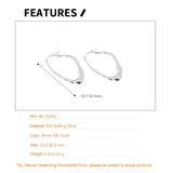 F.I.N.S 925 Sterling Silver Big Hoops Earrings Women Fine Jewelry