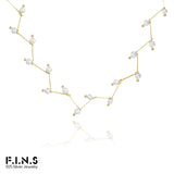 925 Silver Neckband Pearl Bead Choker Necklace Women Wedding Jewelry