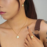 F.I.N.S 925 Silver Sun Shell Necklace Geometric Chain Pendants