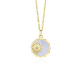 F.I.N.S 925 Silver Sun Shell Necklace Geometric Chain Pendants