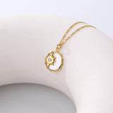 F.I.N.S 925 Silver Sun Shell Necklace Geometric Chain Pendants