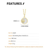 F.I.N.S 925 Silver Sun Shell Necklace Geometric Chain Pendants