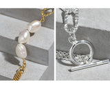 Baroque Pearl 925 Silver Cuban Chain Bracelet