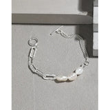 Baroque Pearl 925 Silver Cuban Chain Bracelet