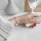 925 Sterling Silver Round Tag Women's Bracelet