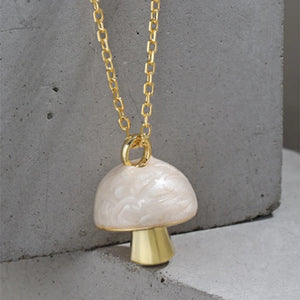 F.I.N.S Mushroom S925 Silver Pendant Necklace Choker Chain