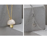 F.I.N.S Mushroom S925 Silver Pendant Necklace Choker Chain