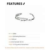 F.I.N.S Bamboo Series S925 Silver Bracelet Green Aventurine Jade Open Bangle