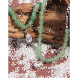 Chinese Style Green Aventurine Necklace with Zircon Pendant