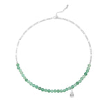 Chinese Style Green Aventurine Necklace with Zircon Pendant
