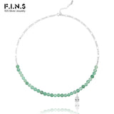 Chinese Style Green Aventurine Necklace with Zircon Pendant