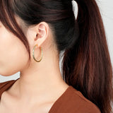 F.I.N.S Classic C-Shaped Hoop Earrings Geometry Cut Surface Circle Piercing Ear