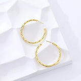 F.I.N.S Classic C-Shaped Hoop Earrings Geometry Cut Surface Circle Piercing Ear