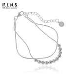 Adjustable S925 Sterling Silver Snake Chain Bracelet for Women