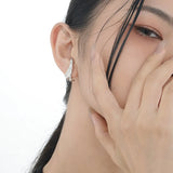 F.I.N.S Concave Convex S925 Silver Asymmetric Earrings