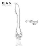 F.I.N.S Concave Convex S925 Silver Asymmetric Earrings