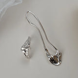 F.I.N.S Concave Convex S925 Silver Asymmetric Earrings