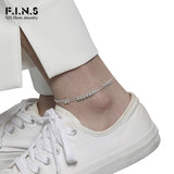 F.I.N.S Double-Layer Snake Chain S925 Sterling Silver Anklet Charms