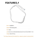F.I.N.S Double-Layer Snake Chain S925 Sterling Silver Anklet Charms