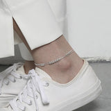 F.I.N.S Double-Layer Snake Chain S925 Sterling Silver Anklet Charms