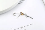 925 Sterling Silver Rose Pin Drop Earring Single Piece French Style