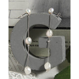 Freshwater Pearl S925 Silver Chain Dangle Earrings for Women