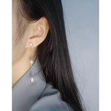 Freshwater Pearl S925 Silver Chain Dangle Earrings for Women