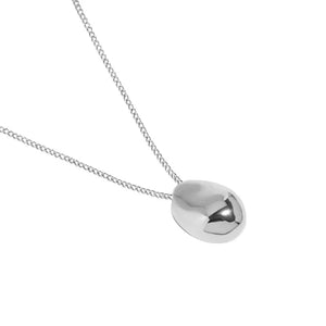 Geometric Egg-Shaped S925 Sterling Silver Pendant Necklace